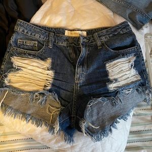 Hidden Jeans ripped denim shorts. Size M